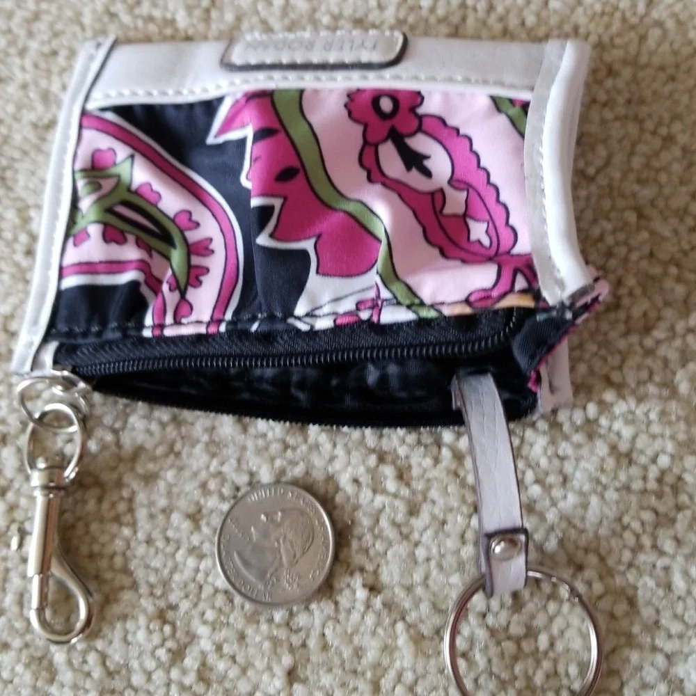 Taylor Rodan Pasley pink black key change purse